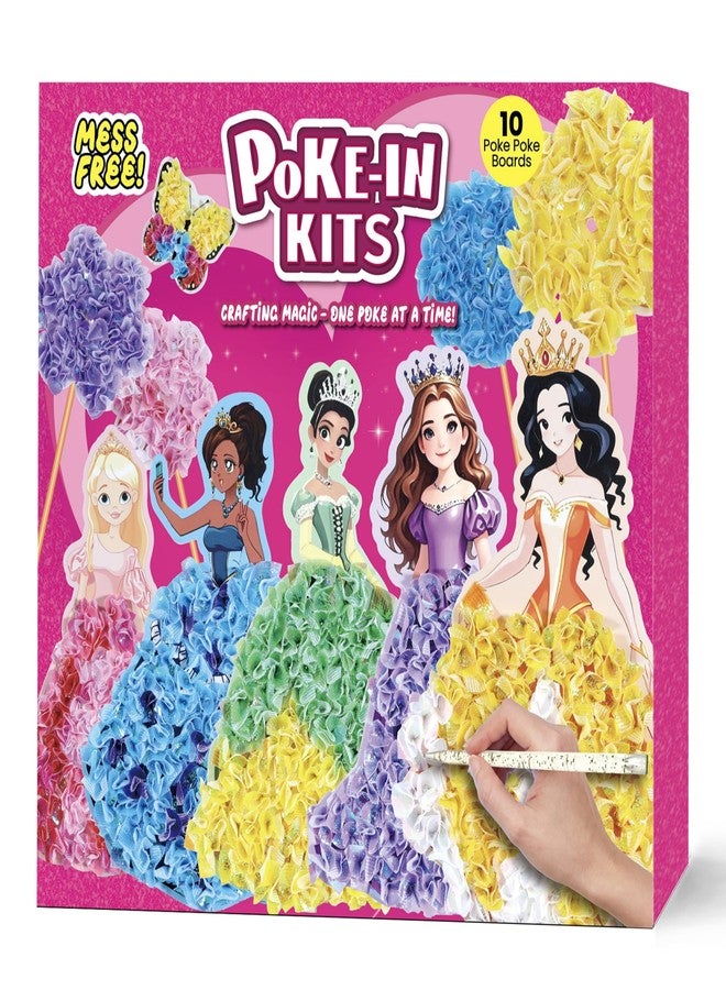 R RUCKERCO Poke Art Princess Kit Gift 10 Pcs Set,Crafts For Kids Ages 4-8, Diy Craft Kits With & Arts And Crafts For Kids.4, 5, 6, 7, 8, 9,10 Christmas Thanksgiving Birthday Gift Stitch Gifts For Girls - Image 1